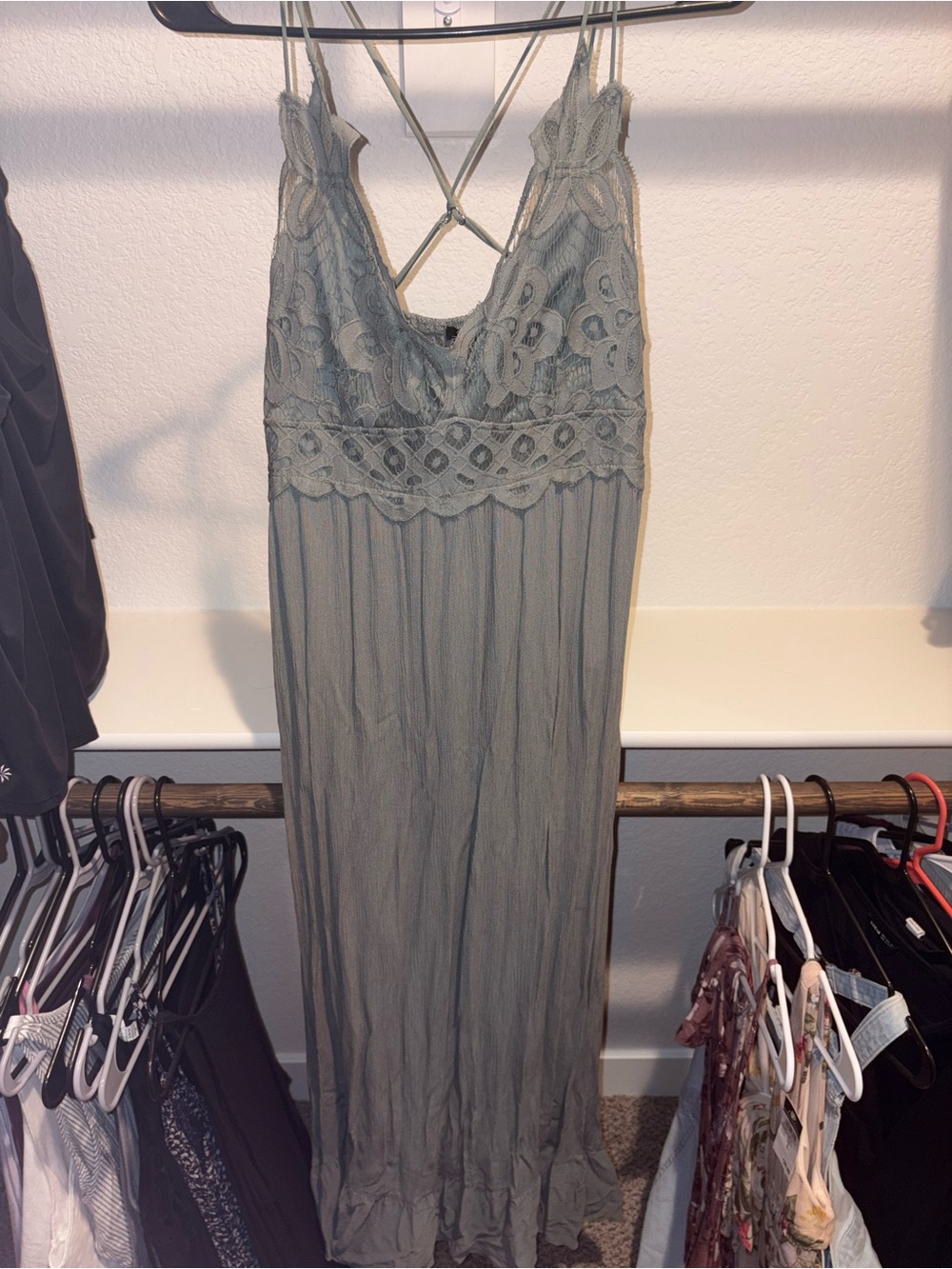 Rue21 Sage Green Lace Maxi Dress
